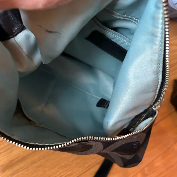 Coach Black Shoulder Bag with Logo Pattern Beautiful! - Picture 12 of 13